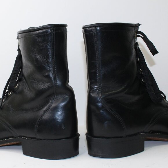 Laredo Black Leather Roper Kiltie Western Ankle Boots (9 US) - Picture 8 of 11